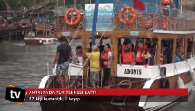 У мережі з'явилося відео з місця аварії туристичного корабля біля берегів Анталії