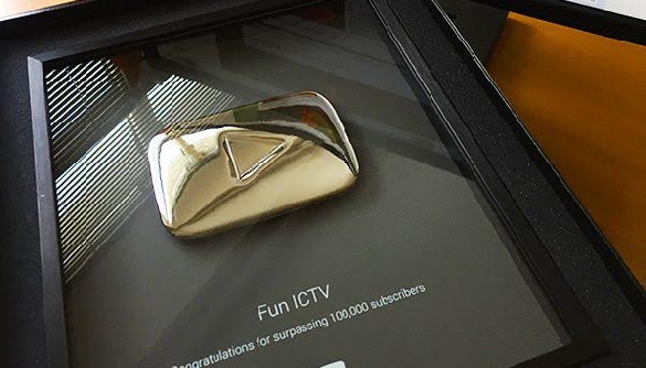 YouTube канал Fun ICTV получил серебряную кнопку за 100 000 подписчиков