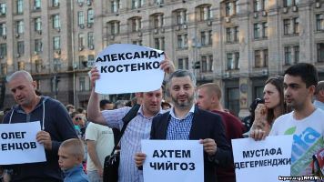 На Майдані пройшла акція підтримки Сенцова і кримчан-в'язнів Росії