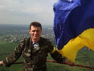 Гвардієць опублікував у Facebook фото, на якому видно, що на телевежі Слов’янська встановлено український прапор