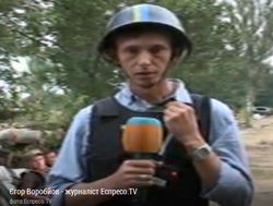 Журналіст  «Еспресо.TV» Єгор Воробйов потрапив під обстріл терористів в прямому ефірі (ВІДЕО)