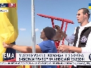 Працівники Концерну РРТ, руфер Mustang і журналіст «112 Україна» встановили державні прапори на київській телевежі (ДОПОВНЕНО)