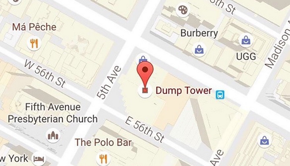 У Google Maps башту Трампа перейменували на &laquo;Вежу-сміттєзвалище&raquo;
