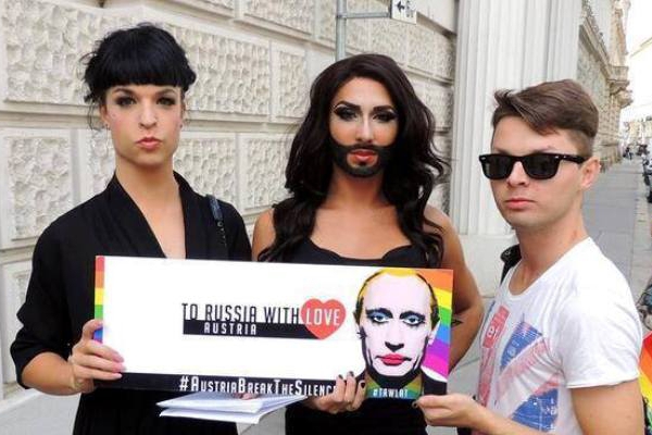 Бородатая Кончита посоветовала Путину, какой макияж ему лучше подходит (ФОТО)