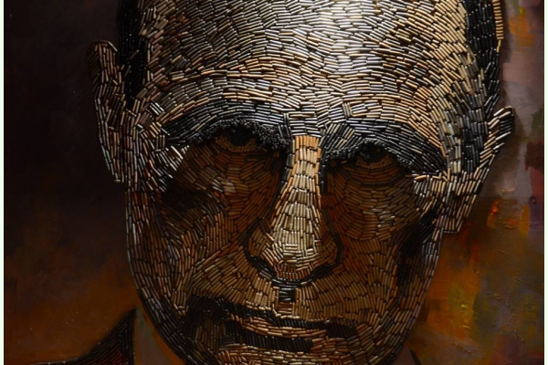 Художница создала портрет Путина из пяти тысяч гильз (ФОТО)