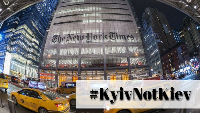 Видання The New York Times змінило транслітерацію української столиці