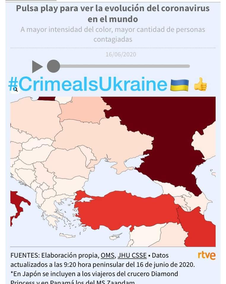 Телерадіокомпанію RTVE виправила інфографіку з «російським» Кримом