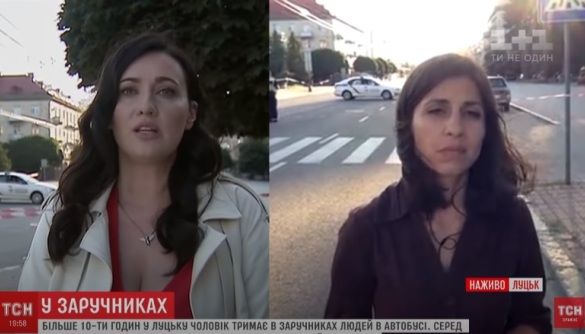 «МедіаЧек»: Новинарі «1+1» зімітували включення з різних місць, висвітлюючи захоплення заручників у Луцьку