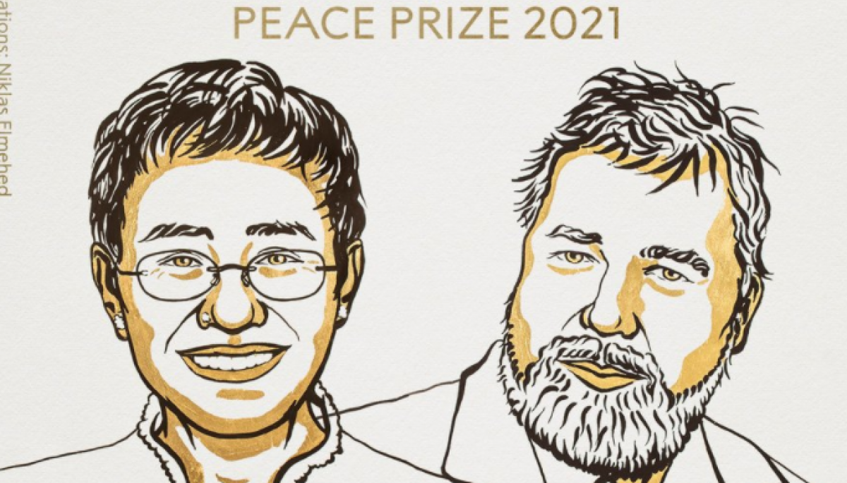Нобелівську премію миру отримали головред російської «Нової газети» і філіппінська журналістка