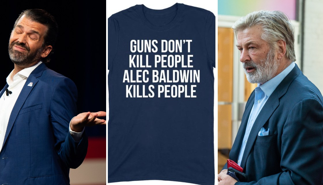 Трамп-молодший випустив футболки із написом «Зброя не вбиває людей, Алек Болдуїн вбиває людей»
