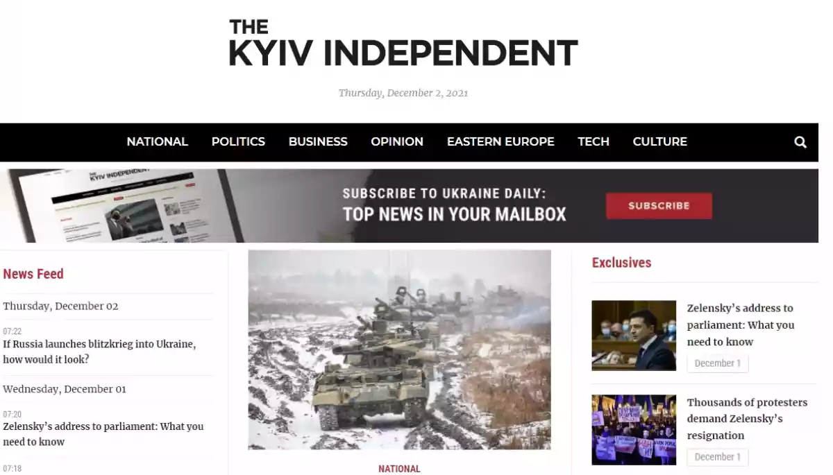 Видання The Kyiv Independent запустило сайт