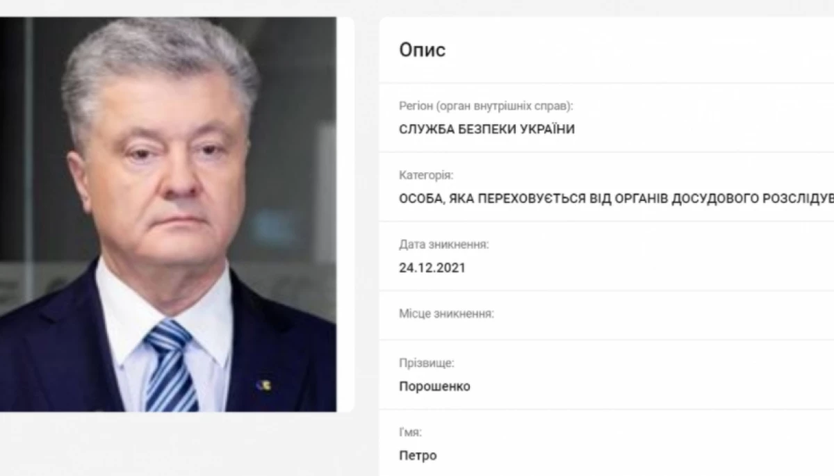 МВС видалило Порошенка з бази розшуку та пояснило чому
