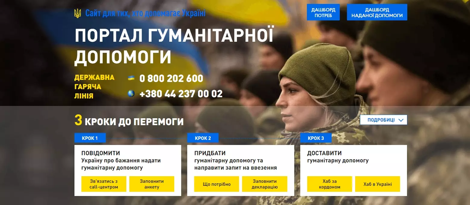 В Україні створили державний сайт для надання адресної гуманітарної допомоги