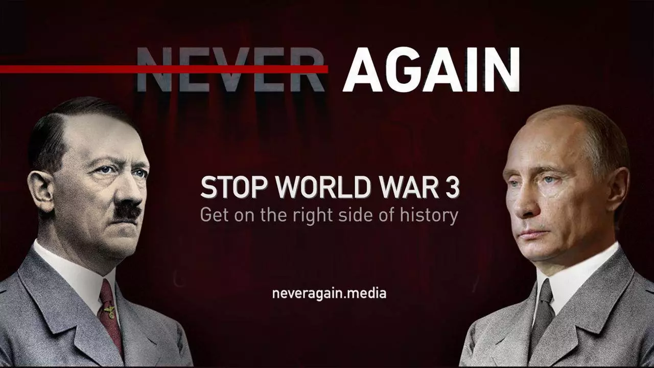 В Україні запустили проєкт Neveragain.Mediа: порівнюють путінську Росію та гітлерівську Німеччину