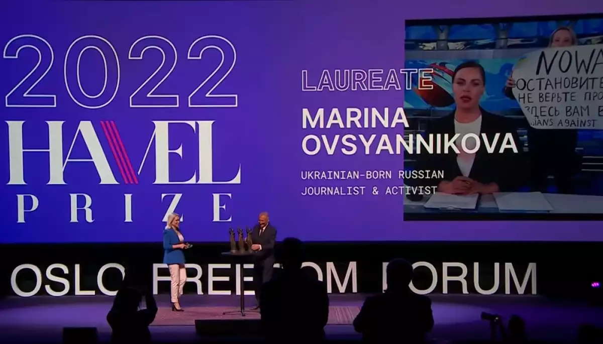 Росіянці Овсянніковій вручили премію імені Гавела за творчу незгоду на Oslo Freedom Forum