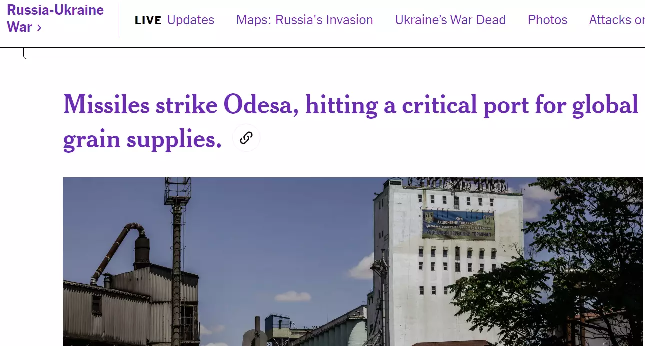 NYT опублікувала провокативну новину про обстріл РФ одеського порту &mdash; МЗС