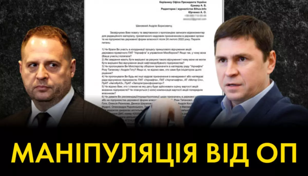 Офіс президента оприлюднив запит Bihus.Info про призначення в держоргани замість відповіді на нього (ФОТО)