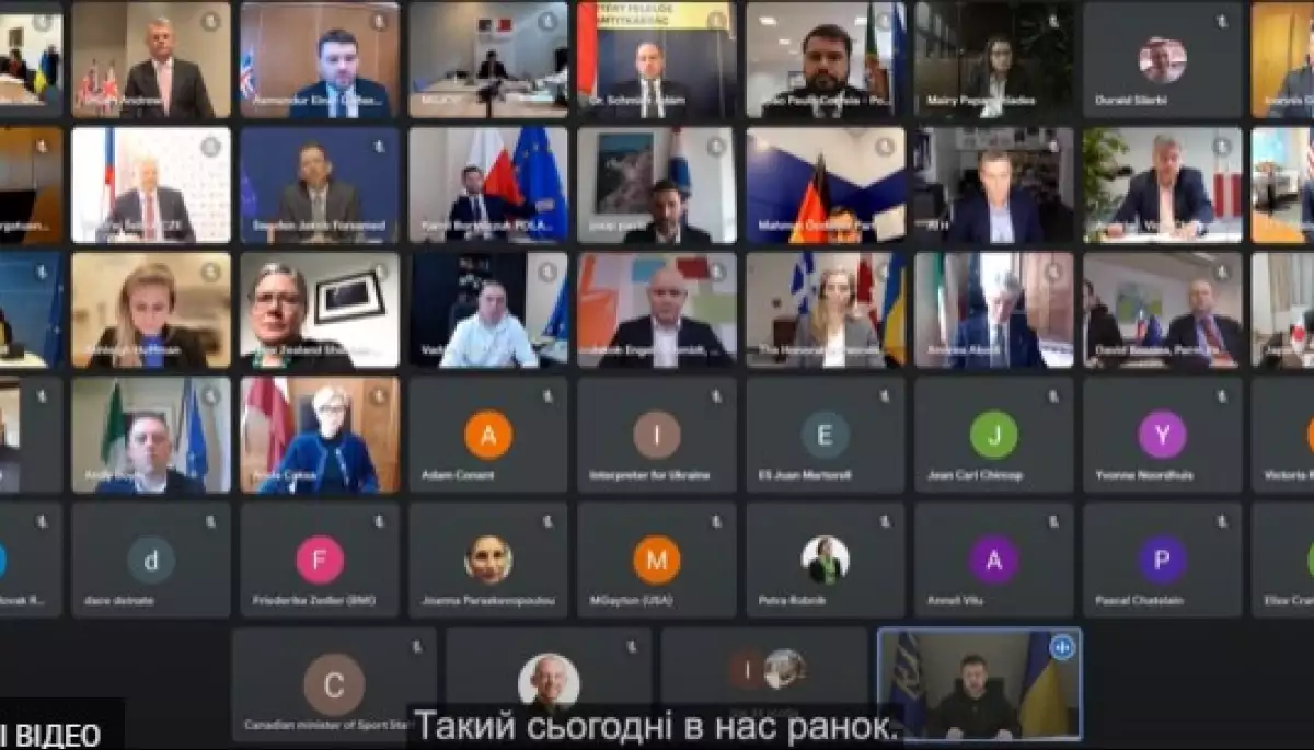 Міністри 35 країн вимагатимуть відсторонити росіян та білорусів від Олімпіади. Перед ними виступив Зеленський (ВІДЕО)