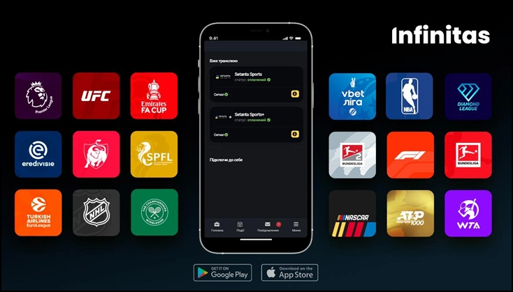Дистрибутор телеканалів Setanta Sports в Україні &ndash; Infinitas, запустив власне мобільне рішення для партнерів