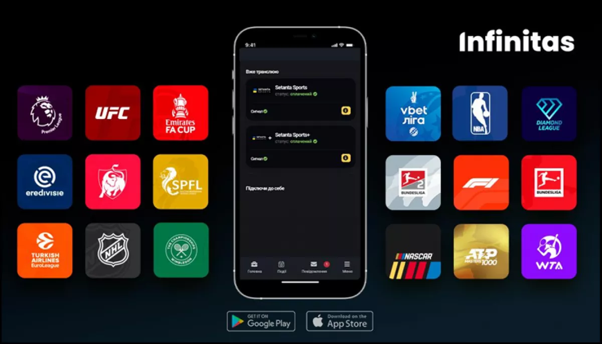 Дистрибутор телеканалів Setanta Sports в Україні – Infinitas, запустив власне мобільне рішення для партнерів