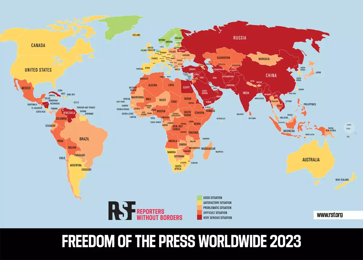 Україна &mdash; 79-та в рейтингу свободи слова &laquo;Репортерів без кордонів&raquo;