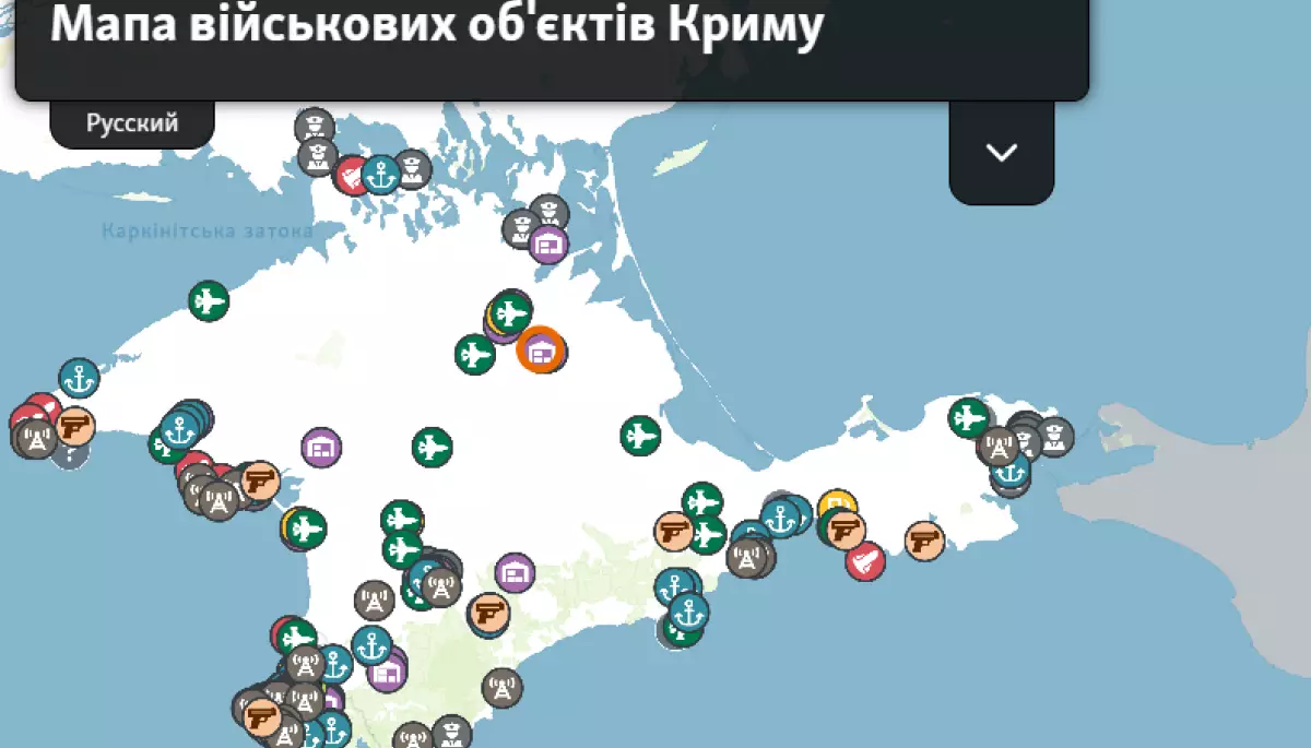 «Радіо Свобода» та «Крим.Реалії» опублікували інтерактивну мапу військових об'єктів Росії в окупованому Криму