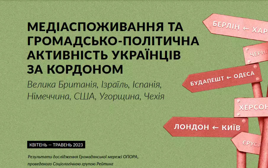 Українці в Ізраїлі, Чехії та США найбільше цікавляться тамтешніми політичними подіями, найменше &mdash; в Німеччині й Іспанії