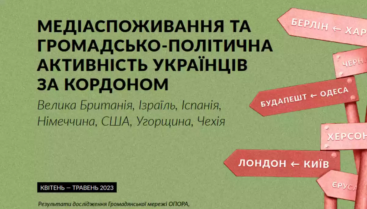 Українці в Ізраїлі, Чехії та США найбільше цікавляться тамтешніми політичними подіями, найменше &mdash; в Німеччині й Іспанії