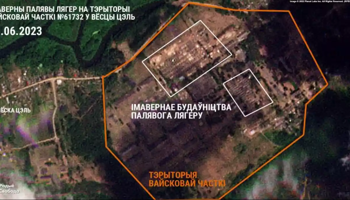 «Радіо Свобода» показало супутникові знімки ймовірного польового табору «вагнерівців» у Білорусі