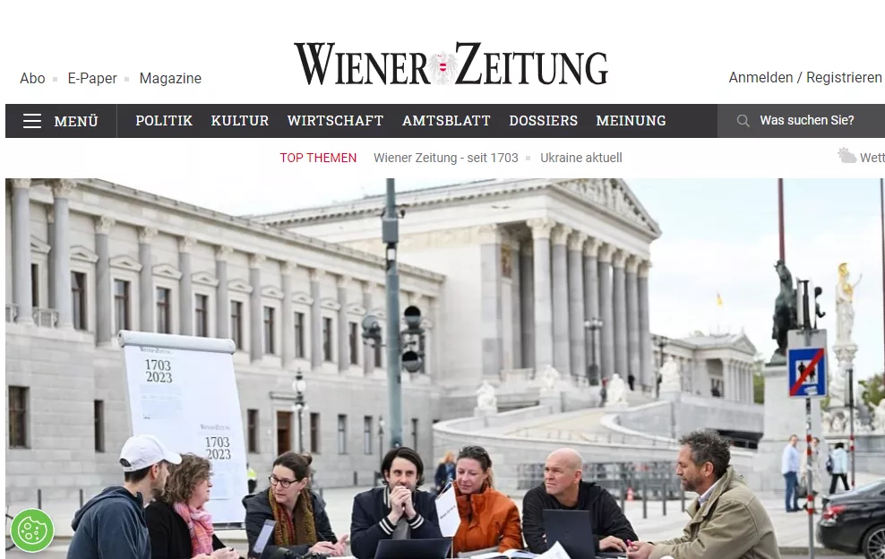 Австрійська газета Wiener Zeitung переходить в онлайн з липня цього року