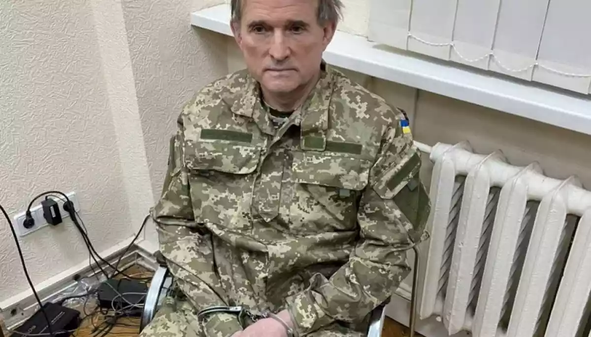 Зрадник України Віктор Медведчук під час Саміту миру пропагує путінський ультиматум