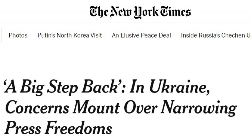 The New York Times написало статтю про зростаючий політичний тиск на медіа в Україні