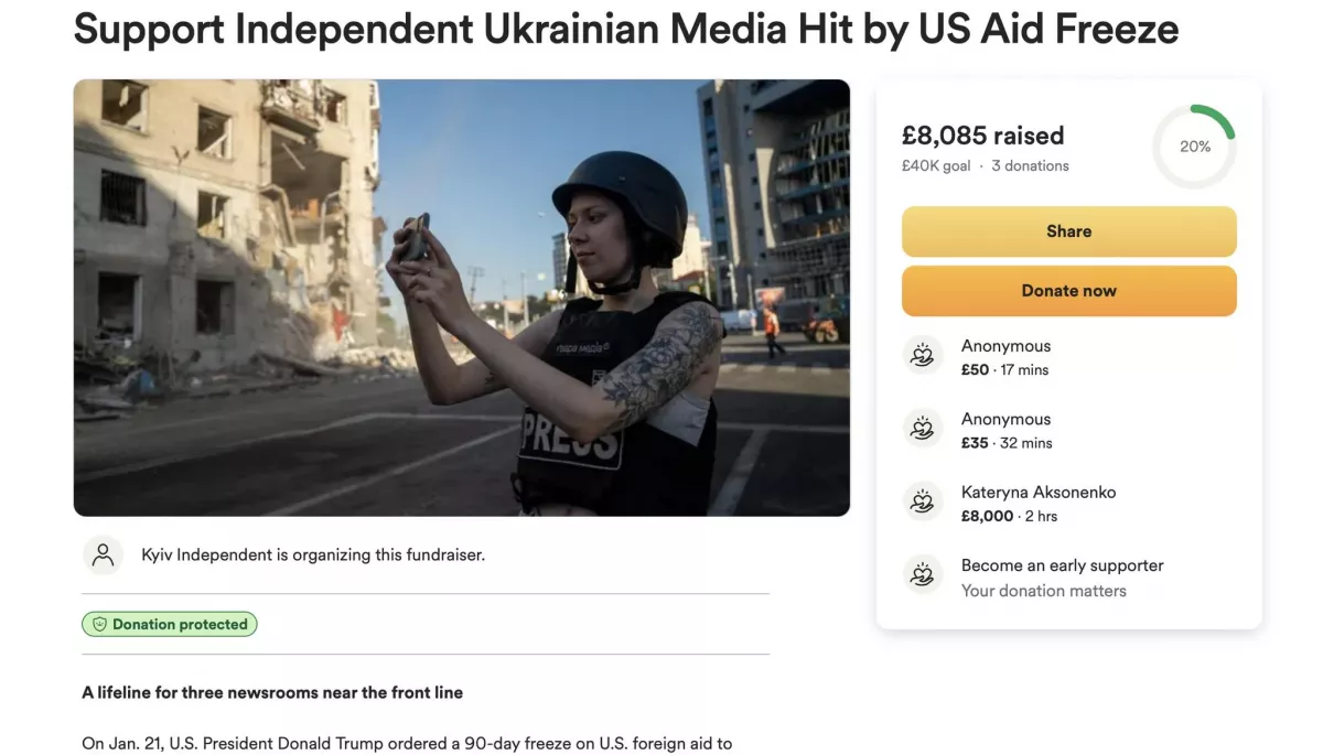The Kyiv Independent запустив окремий фандрейзер для трьох регіональних ньюзрумів у Сумах, Харкові та Миколаєві