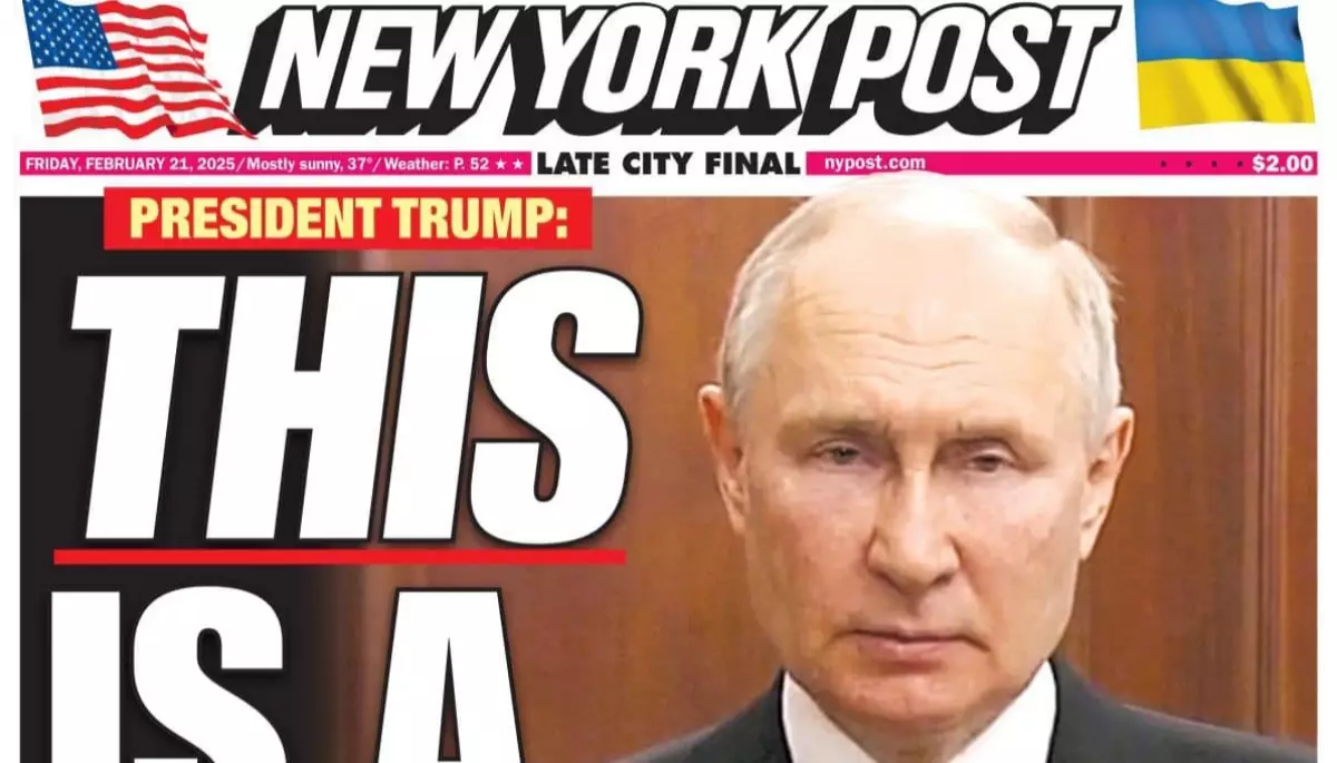 «Президенте Трамп, ось хто диктатор»: New York Post вийшла з фотографією Путіна на обкладинці