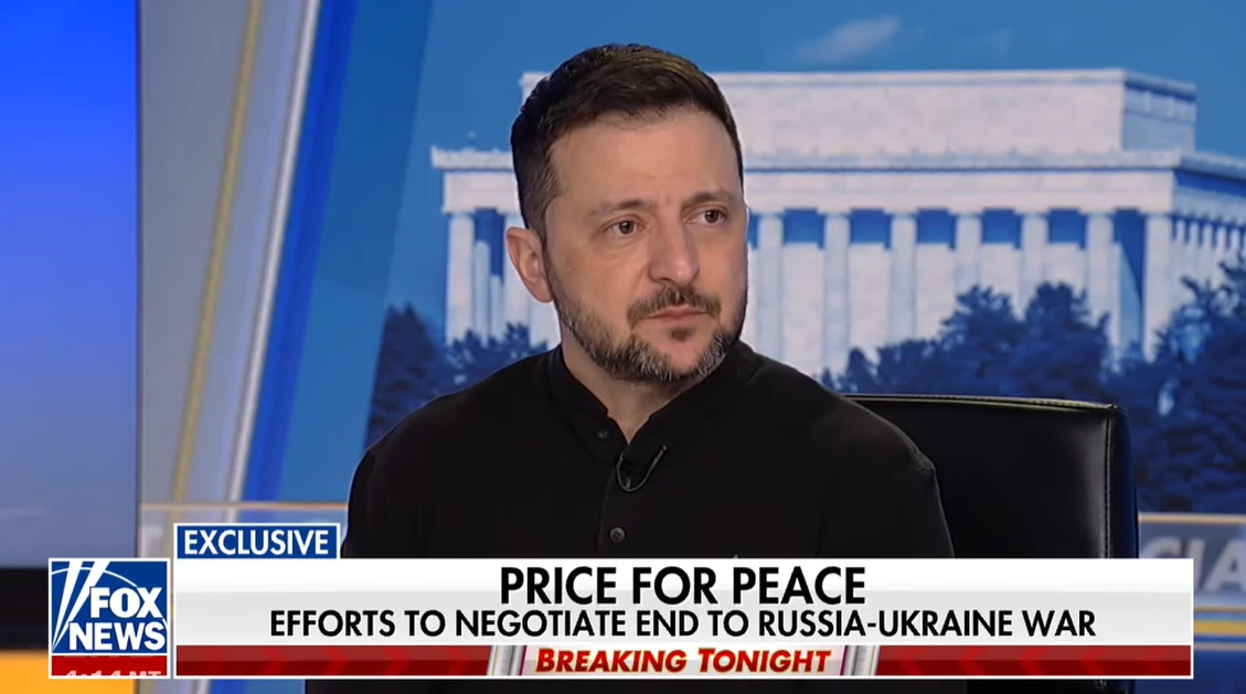 Зеленський в інтерв'ю Fox News: Україна хоче миру, але потрібні гарантії безпеки