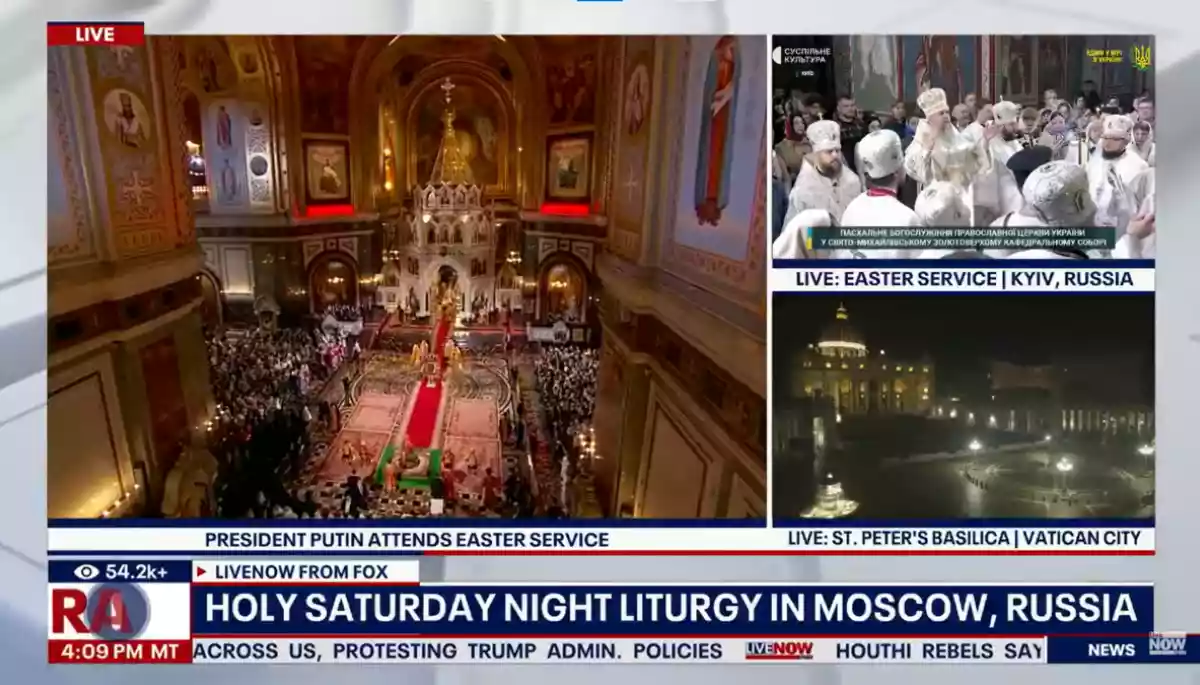 Fox News підписав Київ російським містом під час трансляції великоднього богослужіння ПЦУ