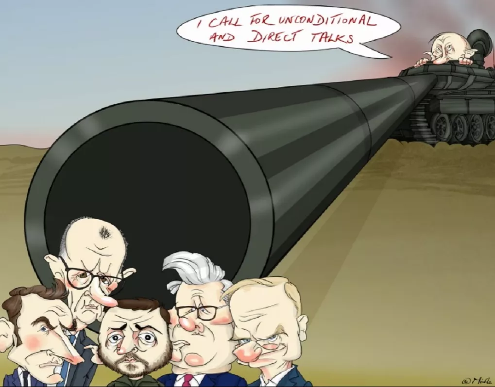 The Guardian опублікувала карикатуру про відповідь Путіна щодо пропозиції Європи про припинення вогню в Україні
