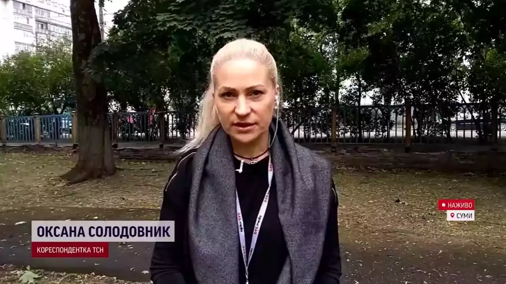У Сумах знімальна група ТСН через обстріл перервала пряме ввімкнення