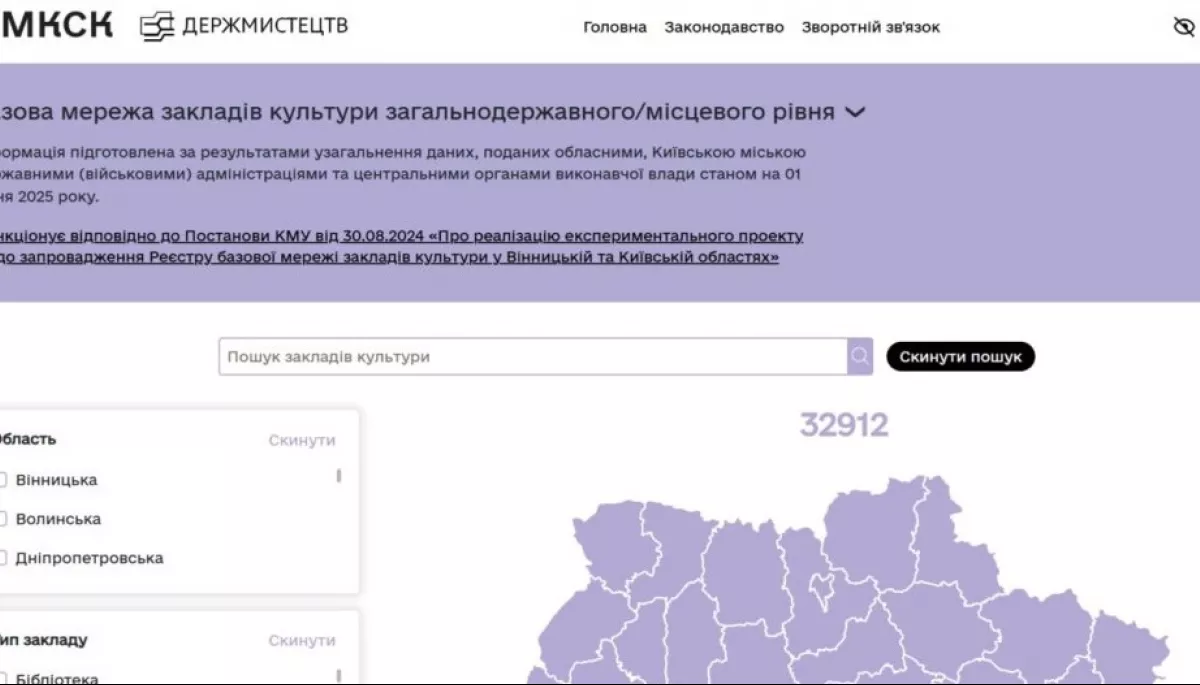 В Україні запустили електронний реєстр базової мережі закладів культури