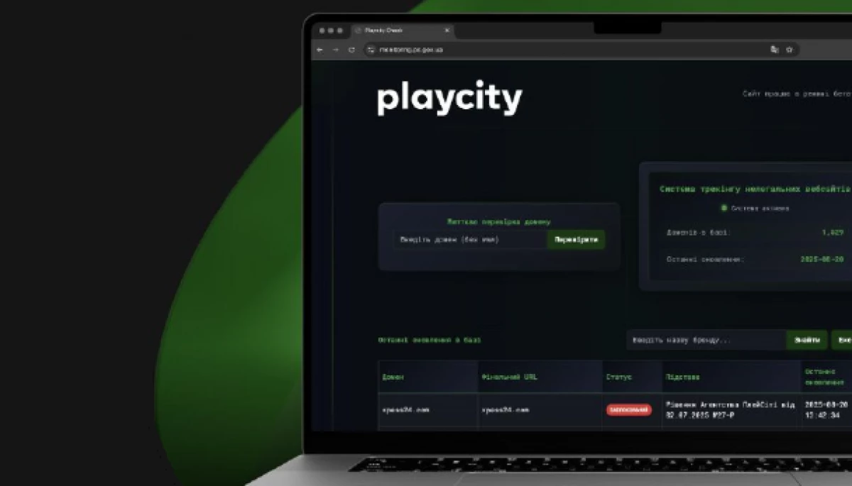 PlayCity запустило систему трекінгу нелегальних вебсайтів азартних ігор