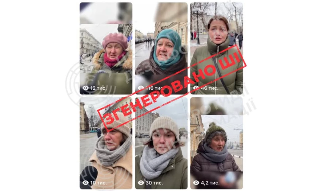У соцмережах ширяться ШІ-відео з &laquo;вуличними опитуваннями&raquo;, що просувають наратив про &laquo;мир будь-якою ціною&raquo;, &mdash; ЦПД