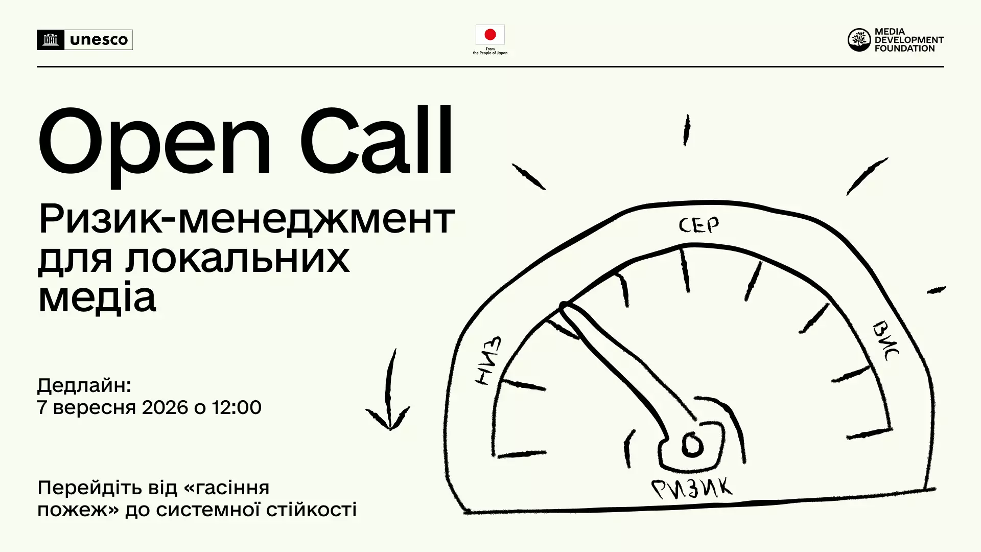 До 7 вересня триває набір на програму &laquo;Ризик-менеджмент для локальних медіа&raquo; від MDF