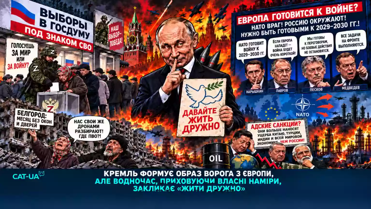 CAT-UA: Кремль формує образ ворога з Європи, але водночас, приховуючи власні наміри, закликає &laquo;жити дружно&raquo;. Російська інформаційна війна за 14&ndash;20 вересня 2026 року