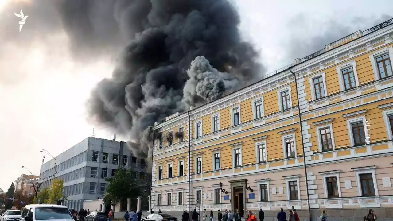 Російський дрон влучив у будівлю Національної академії наук