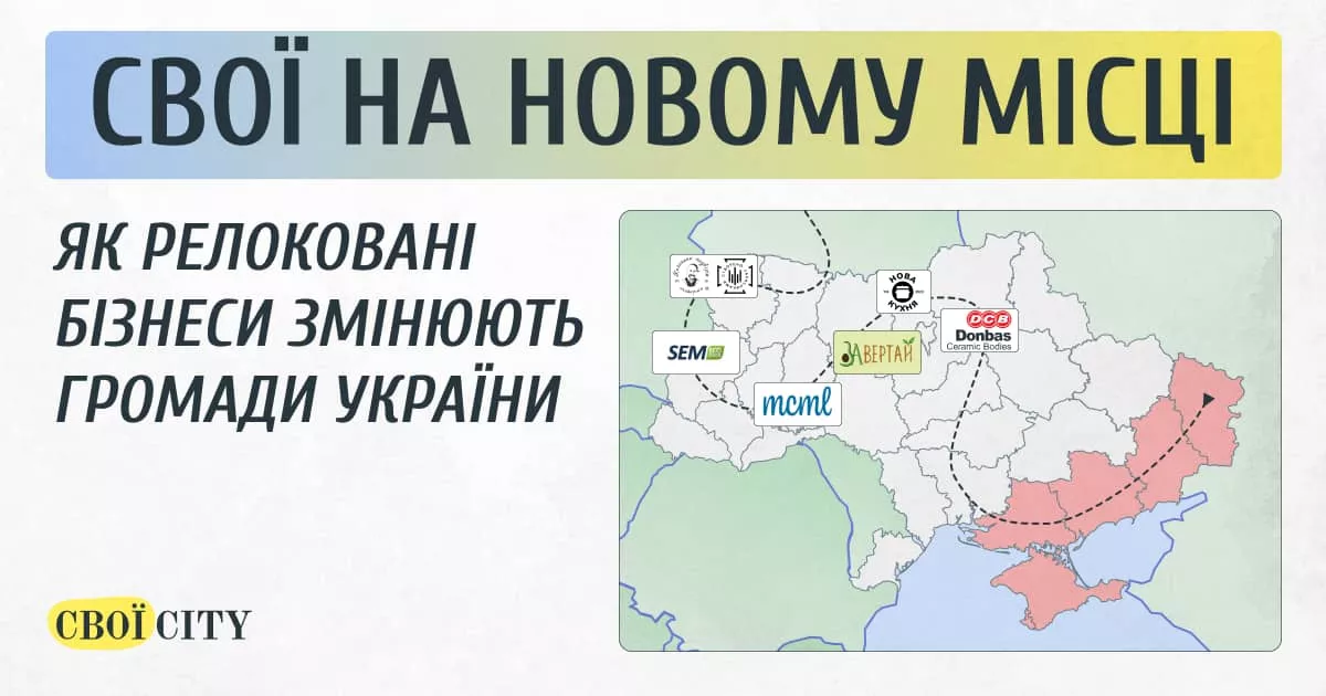 Медіа &laquo;Свої.city&raquo; дослідило, як релокація бізнесів і держустанов змінює малі громади